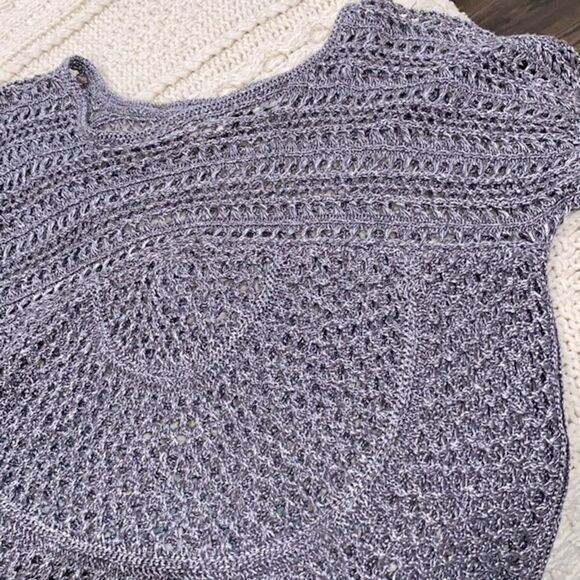Vintage Mudd grey crochet knit boho top size small - Picture 5 of 5